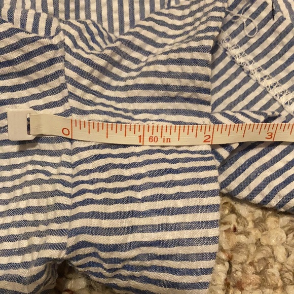 Like new everly blue and white striped romper - Picture 5 of 9